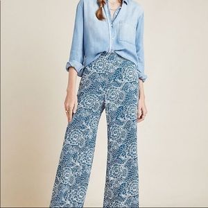 Maeve Anika wide leg floral pants - size small